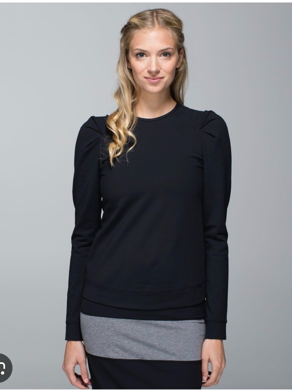 Lululemon Athletica lab city pullover Black Puff-Sleeve